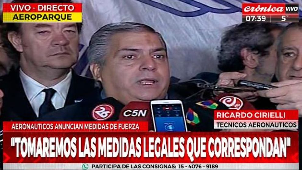 Ricardo Cirieli, titular del gremio de los técnicos aeronáuticos.