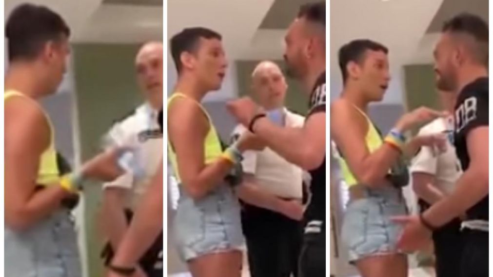 El joven fue increpado por otro cliente del lugar (Captura de video).