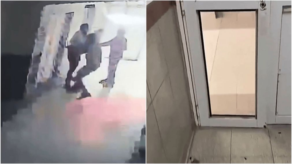 Una cámara de seguridad registró el violento momento.
