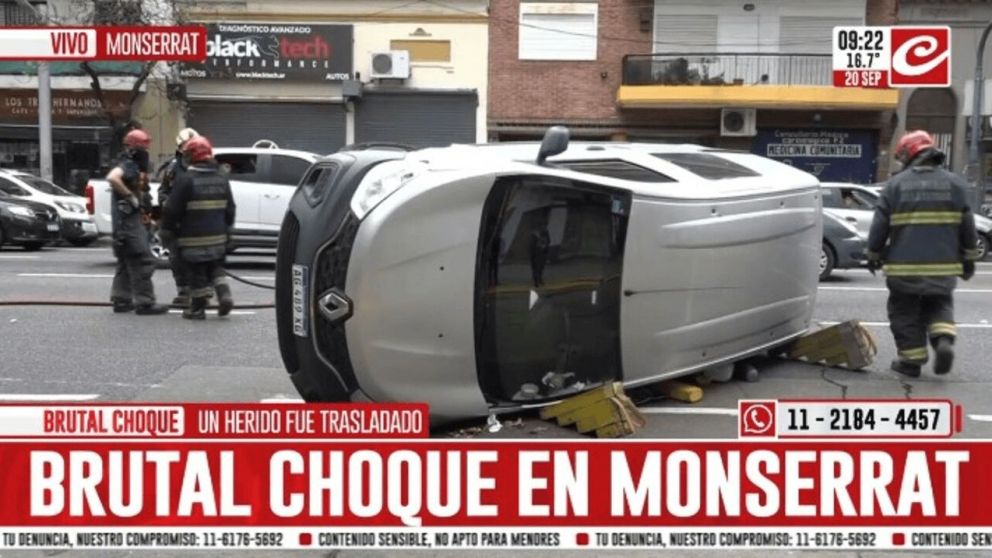 Se investiga la causa del choque en Monserrat (Captura de TV).