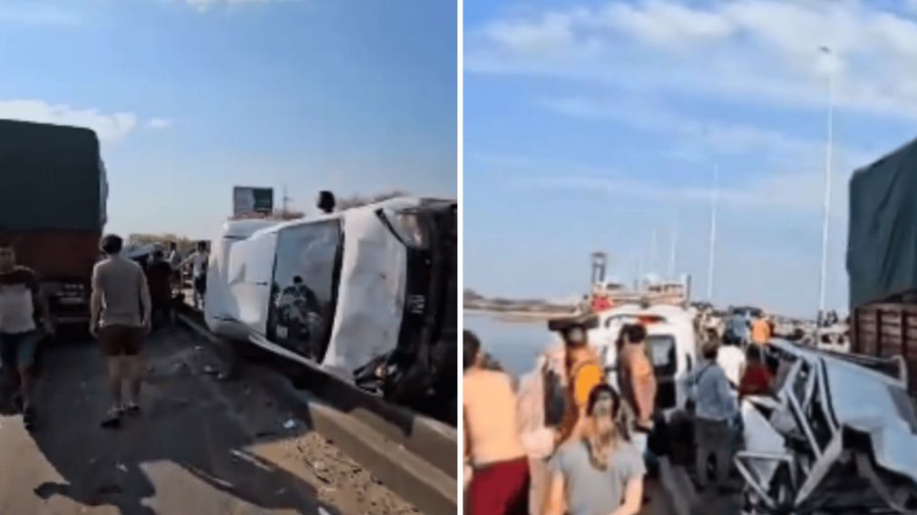 Choque multiple y fatalidad en puente.