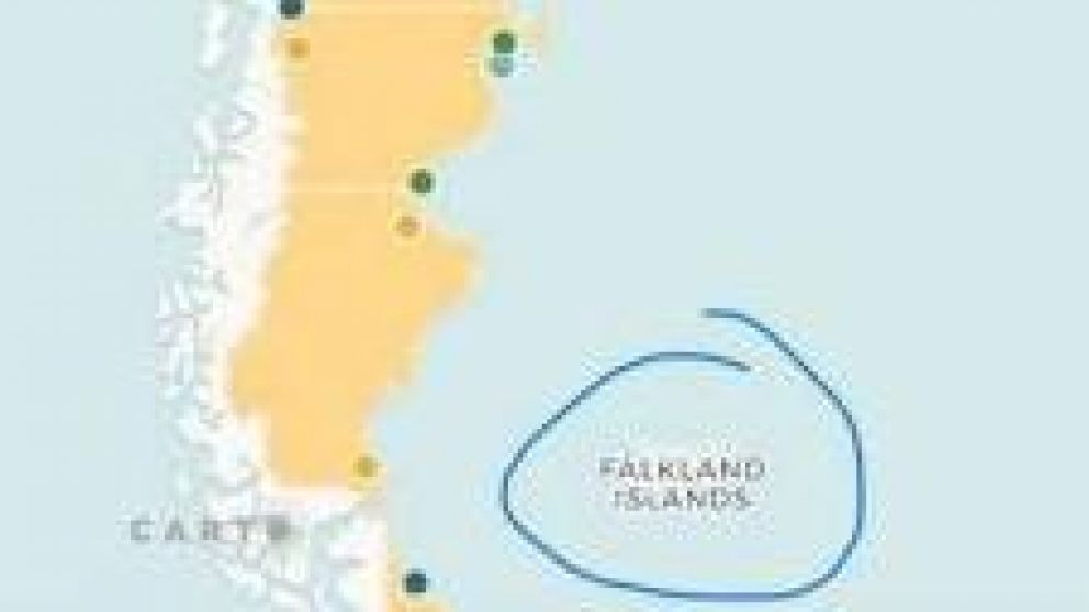 El mapa subido por la Secretaría, resaltado por Filmus.