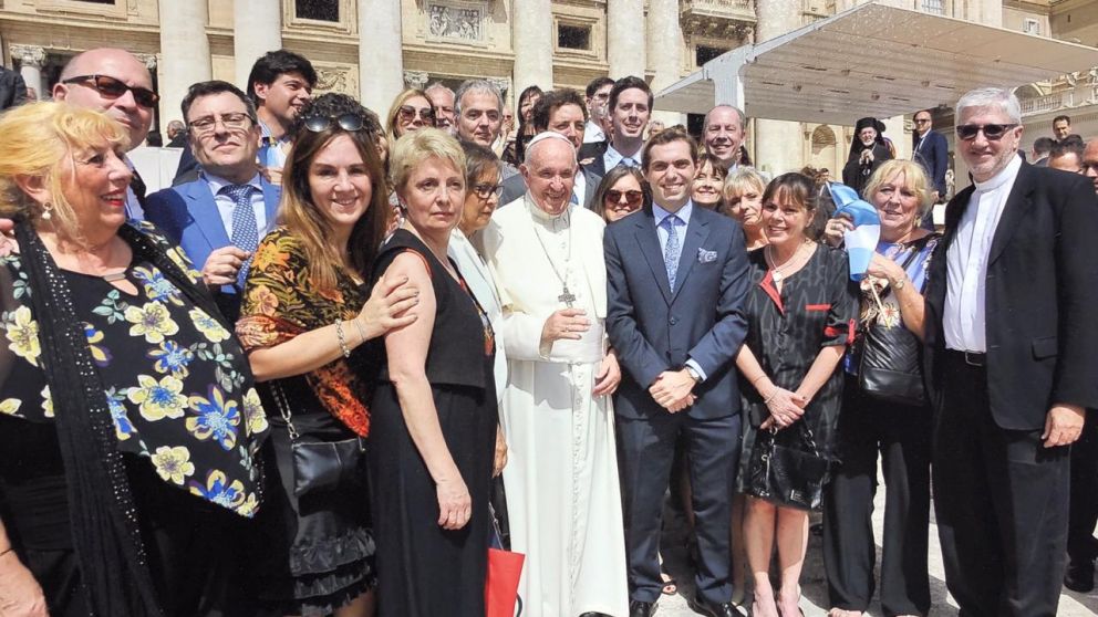 Los magistrados, durante el encuentro con el pontífice.
