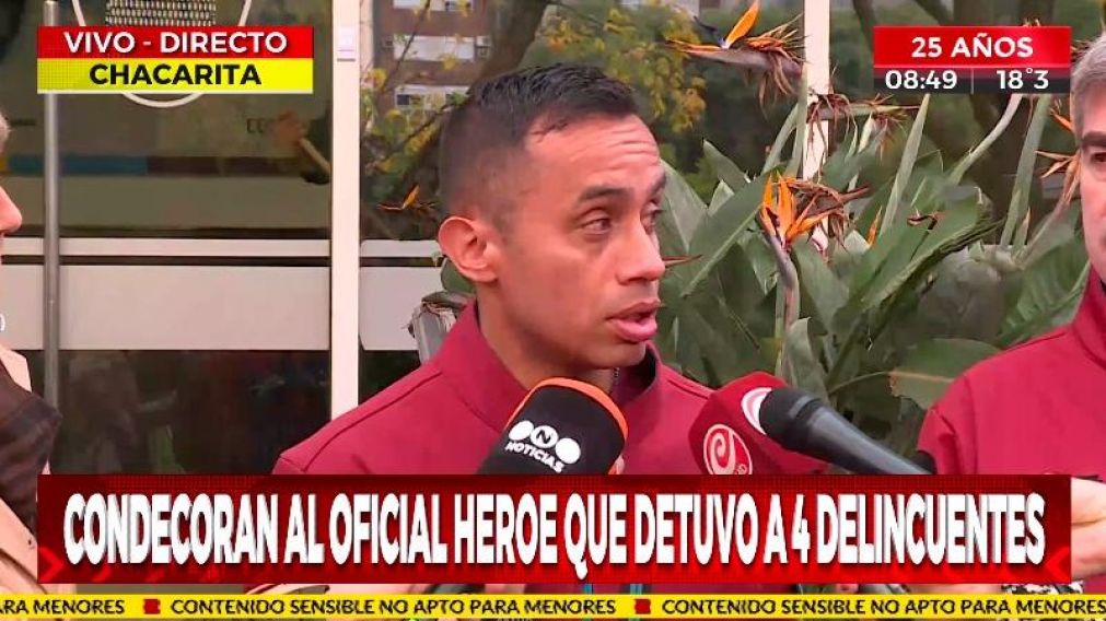 Habl� el polic�a h�roe que detuvo a cuatro delincuentes: "No lo pens�, hice mi trabajo"