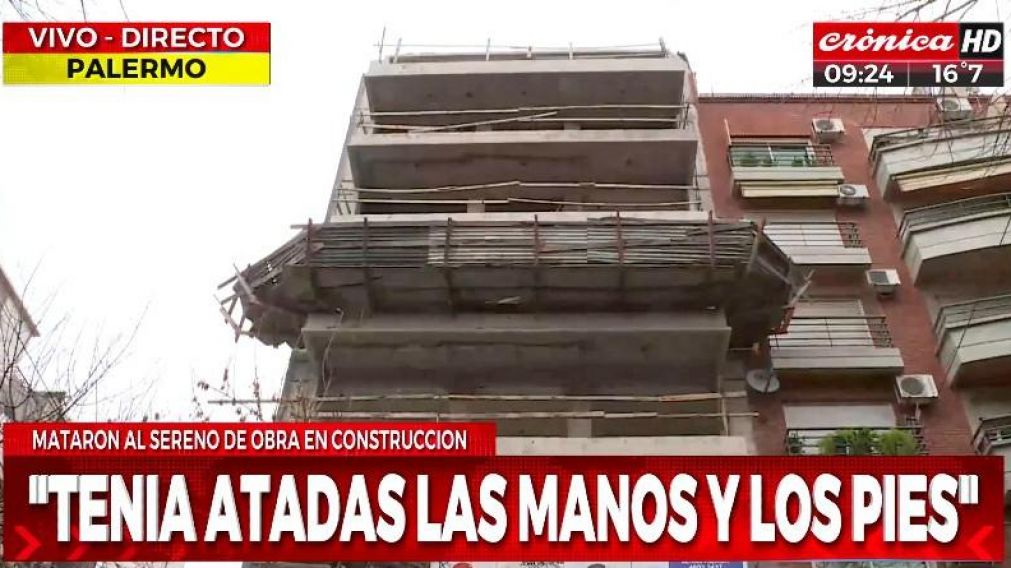 El sereno muerto fue hallado en una obra situada en Ravignani al 2000 (captura/Crónica HD).