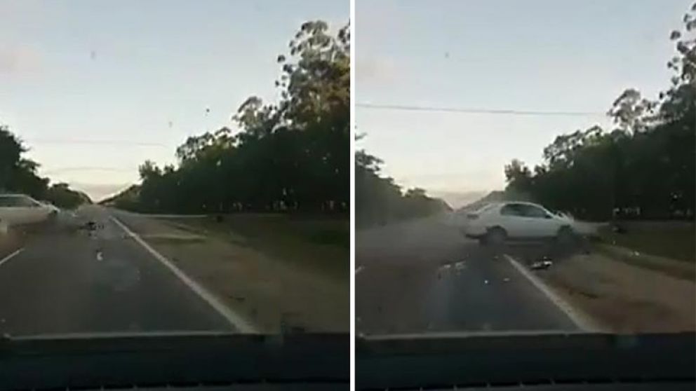 Captura de pantalla del momento del impacto.