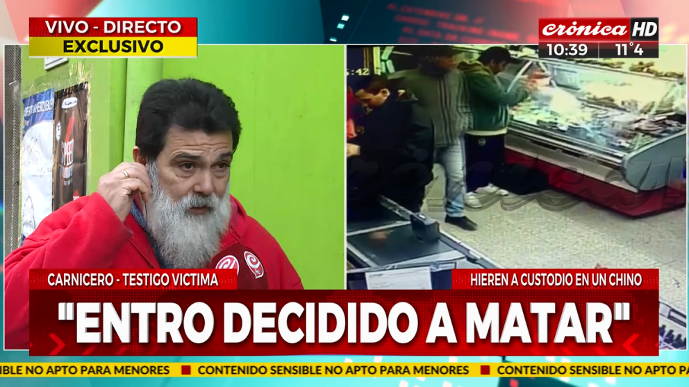 Juan Carlos, carnicero del lugar, hablando en exclusiva con Crónica HD.