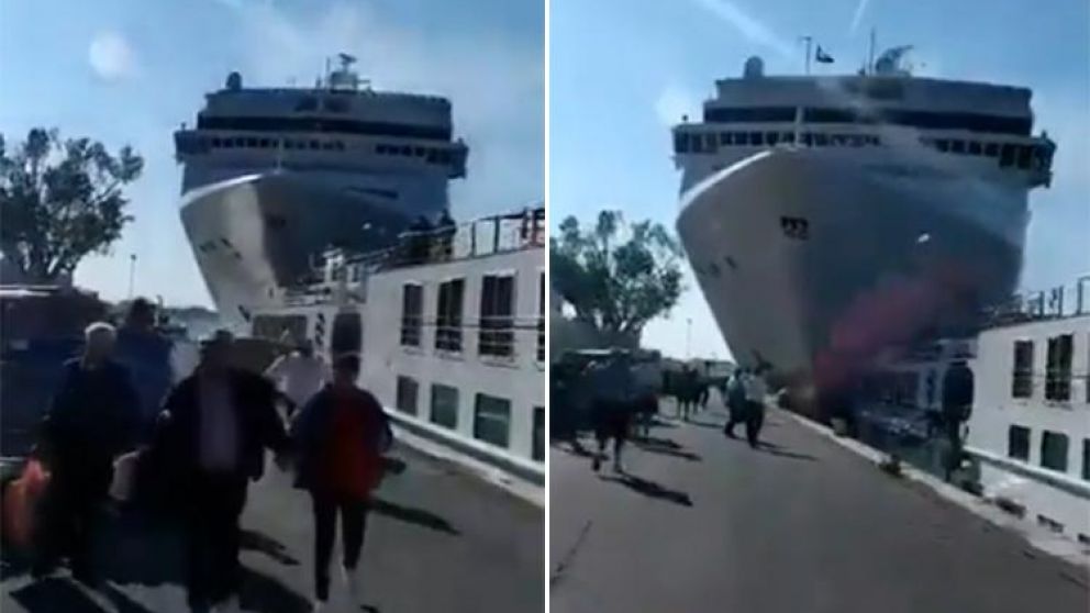 Impactantes videos: crucero chocó un barco turístico en Venecia