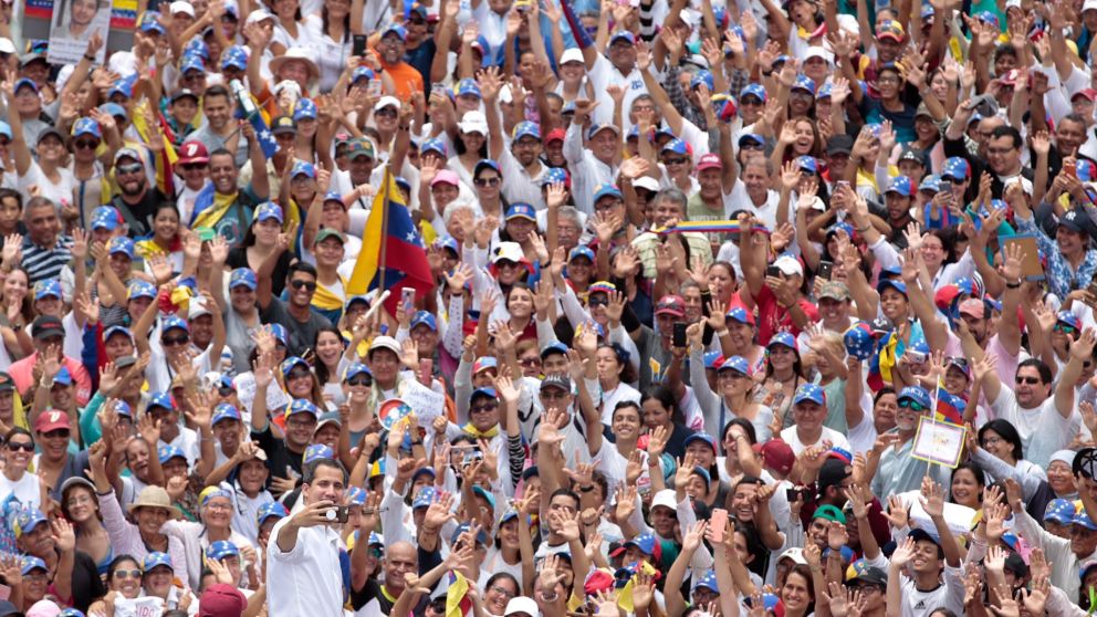La multitud que fue a ver a Guaido en Barquisimeto.