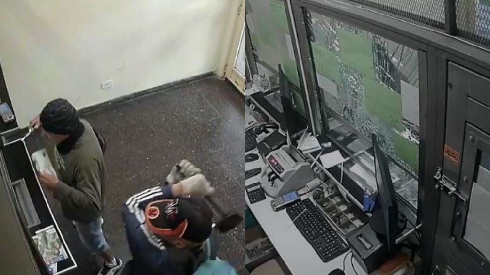 Los vidrios son blindados y no pudieron concretar el robo. (Captura de video)