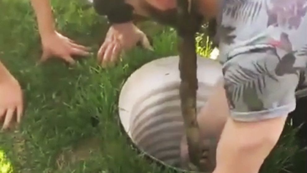 Un nene, que caminaba a su lado, acudió al rescate y accedió a ayudar a la nena.