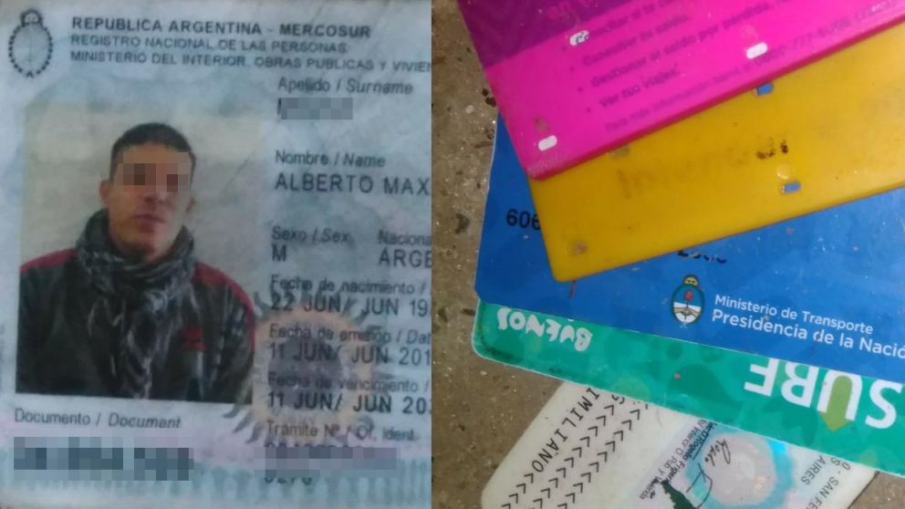 La documentación olvidada por el delincuente.