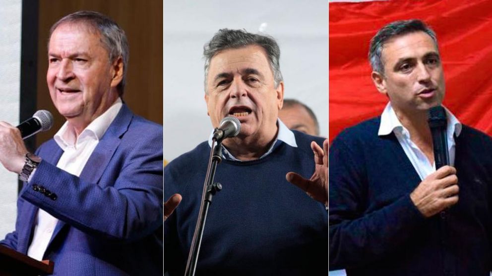 Schiaretti, Negri y Mestre. Los principales candidatos a gobernador.