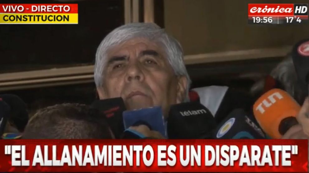 Hugo Moyano habló tras el allanamiento a la sede de Camioneros. (Captura TV)