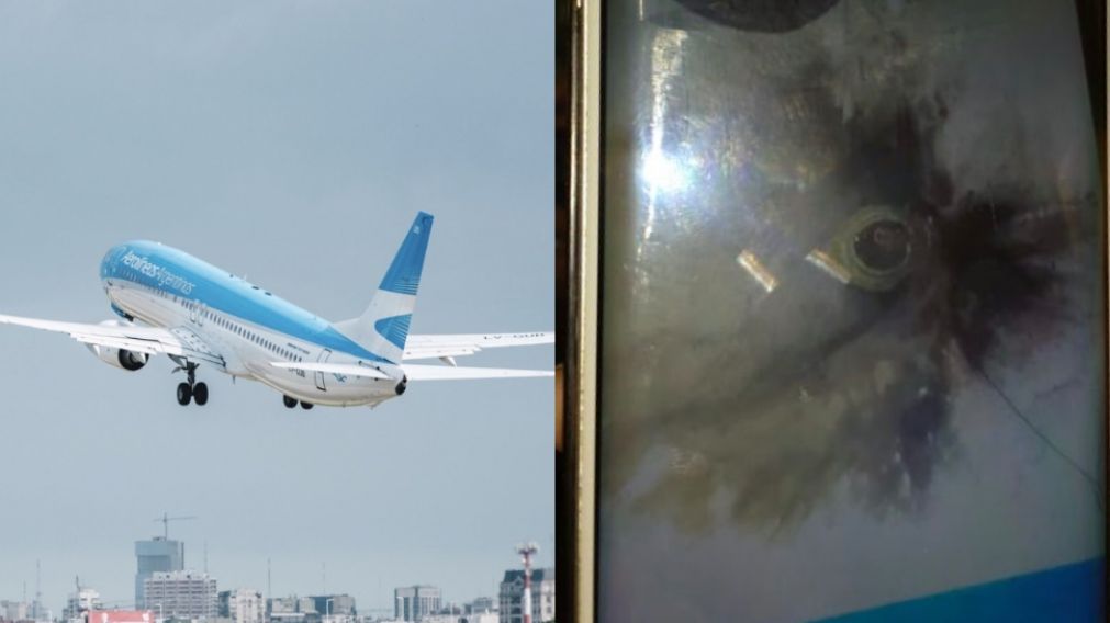 El rayo rompió el fuselaje del avión.
