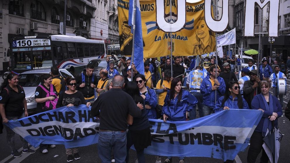 La UOM se movilizó masivamente a la secretaria de empleo.