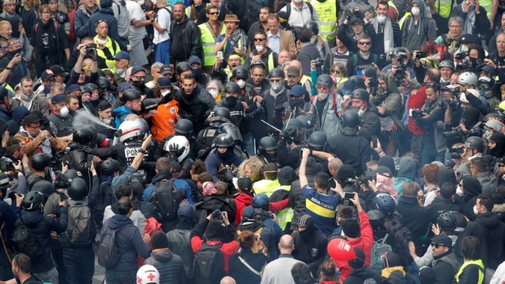 Disturbios en la manifestación en París (Foto:Reuters)