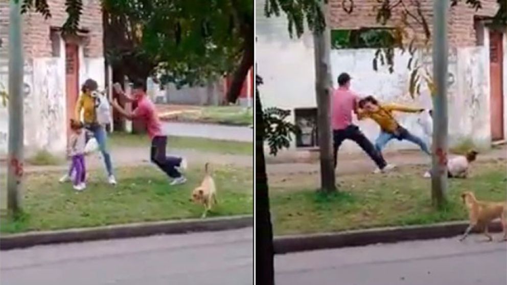 Video indignante: golpeó y zamarreó a su pareja, que tenía a su hija en brazos