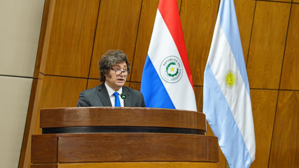 Javier Milei disert� ante el Congreso de Paraguay.