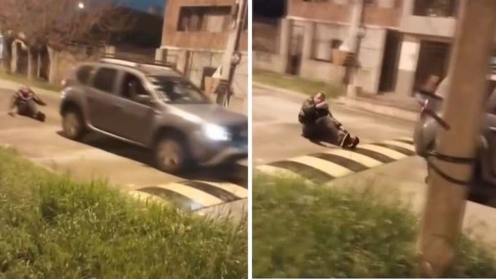 Unos vecinos ataron a hombre a un auto y lo arrastraron por las calles de San Justo (Imagen captura vídeo).
