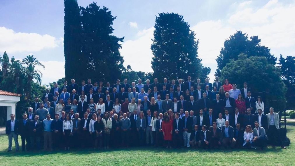 La foto de todos los que concurrieron al evento en la Quinta de Olivos.