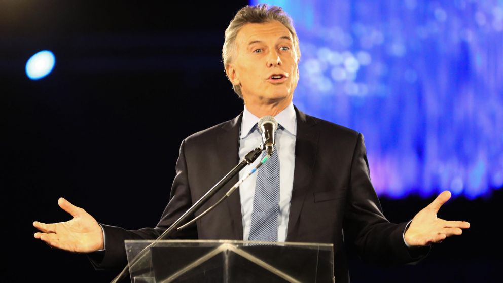 El presidente, en el predio La Rural, con motivo de la 16° cena anual de recaudación de fondos del CIPPEC. (Prensa Presidencia)