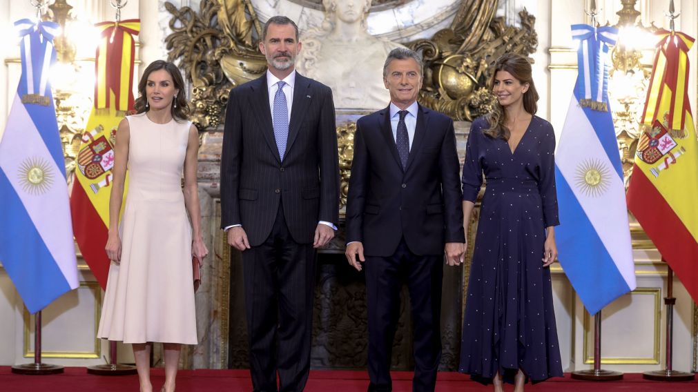 Felipe y Letizia, junto a Macri y Juliana Awada. (Prensa Presidencia)