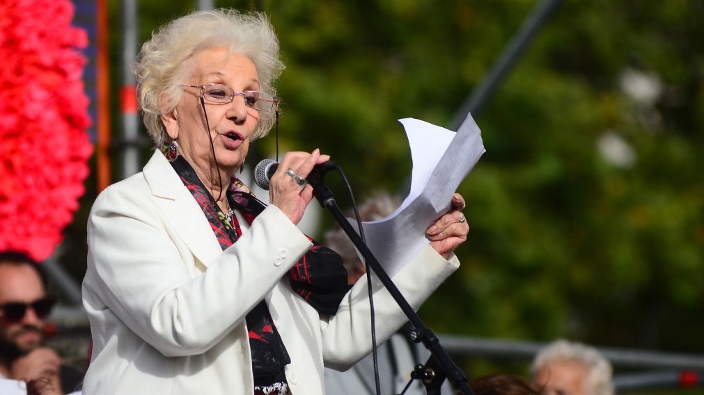 Estela de Carlotto durante el 43° aniversario del golpe de Estado (Claudio Espeche/Crónica).