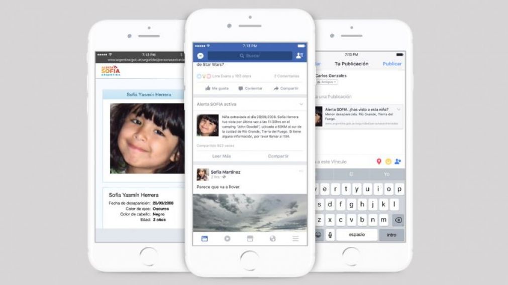 Así se verá "Alerta Sofía" en los celulares.