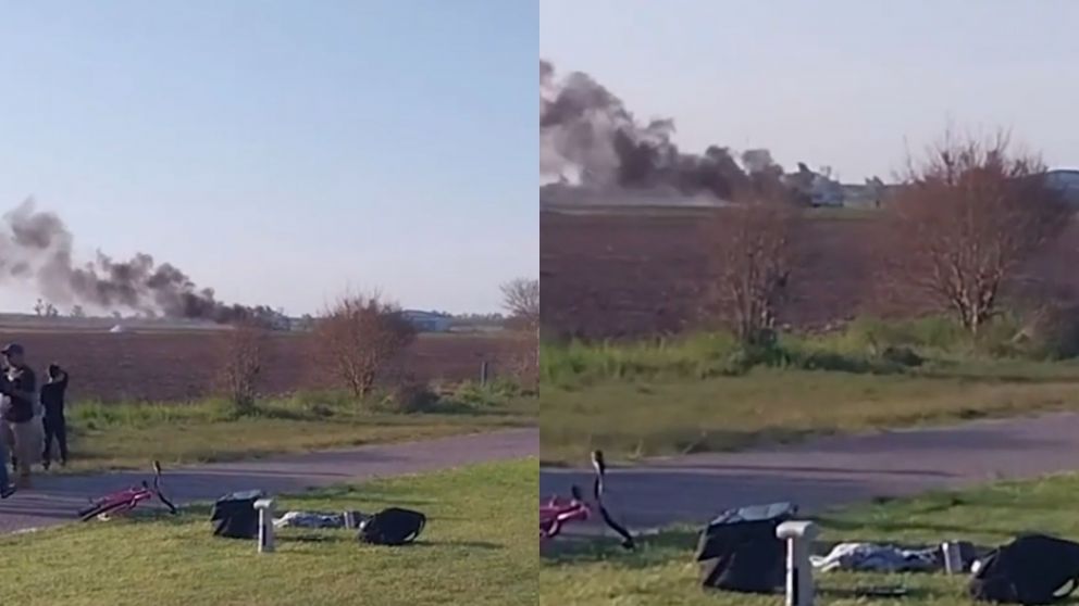 El accidente ocurrió este sábado por la tarde en el Aeroclub de Bell Ville: los dos ocupantes fallecieron en el acto (Imagen: captura video).
