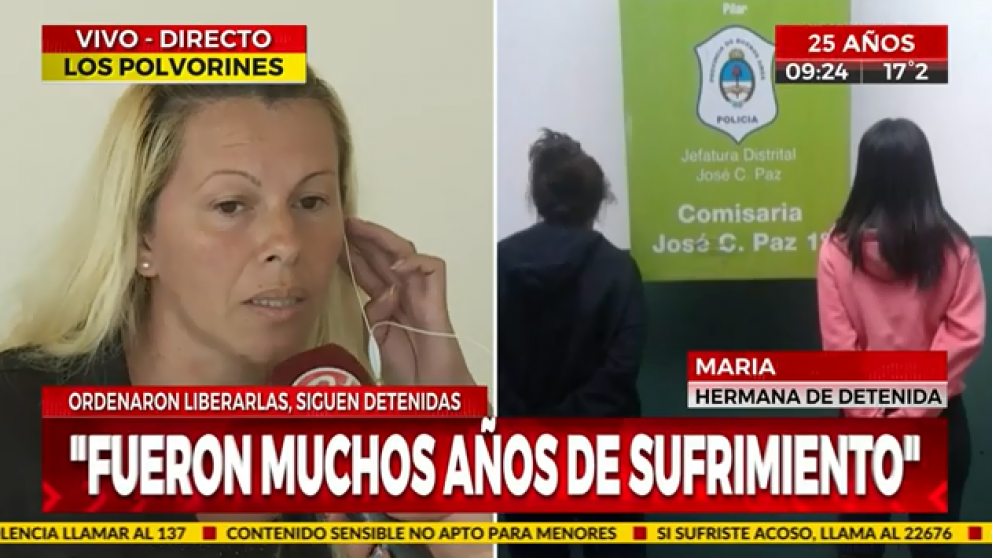 María está desesperada por la situación de sus familiares.