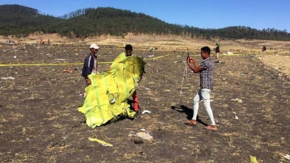Los restos de la aeronave siniestrada.