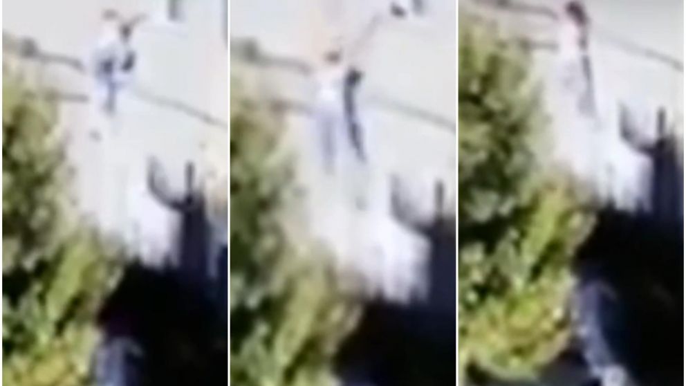 "Hombre araña" intentó robar un edificio y cayó de una trompada.