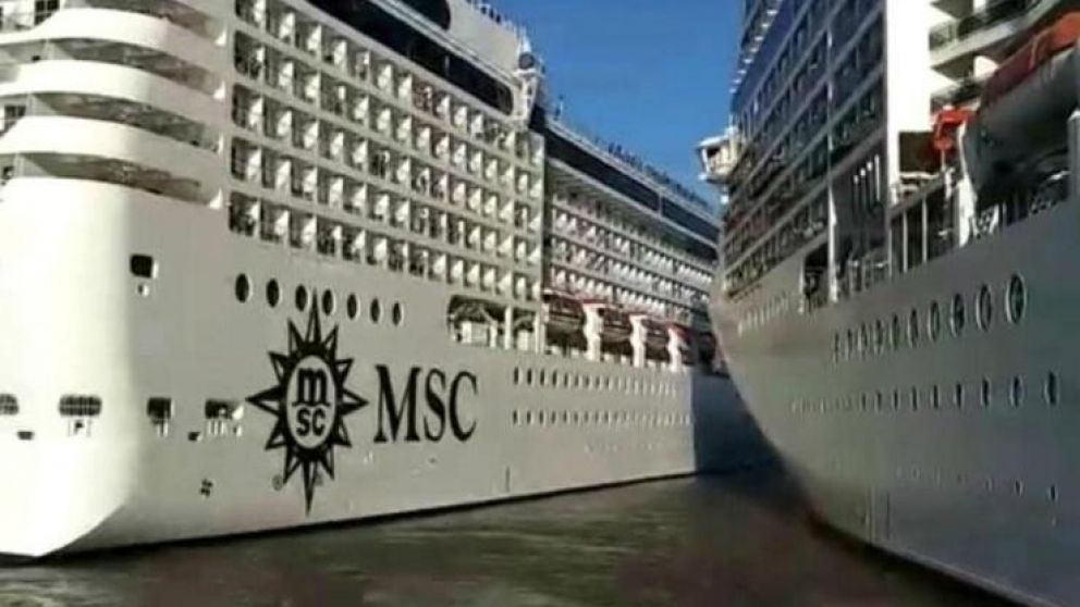 Los cruceros que chocaron pertenecían a la misma empresa