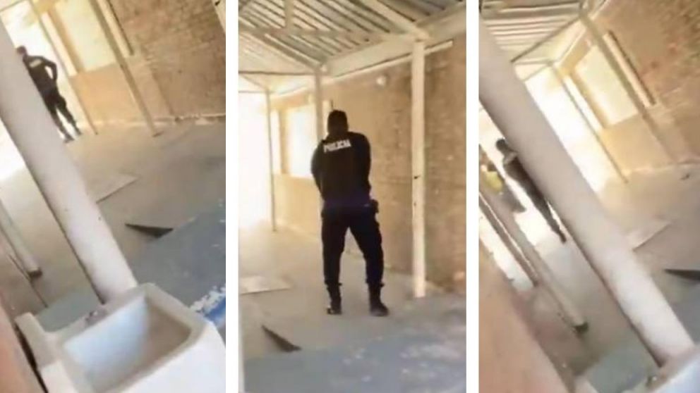 El momento del tenso diálogo entre un policía y la menor que se atrincheró en una escuela.