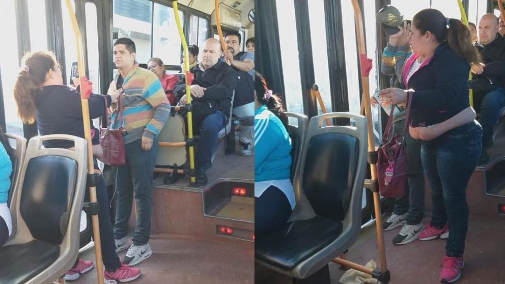 Pasajeros apoyaron a la mujer y escracharon al ladrón. (Captura)