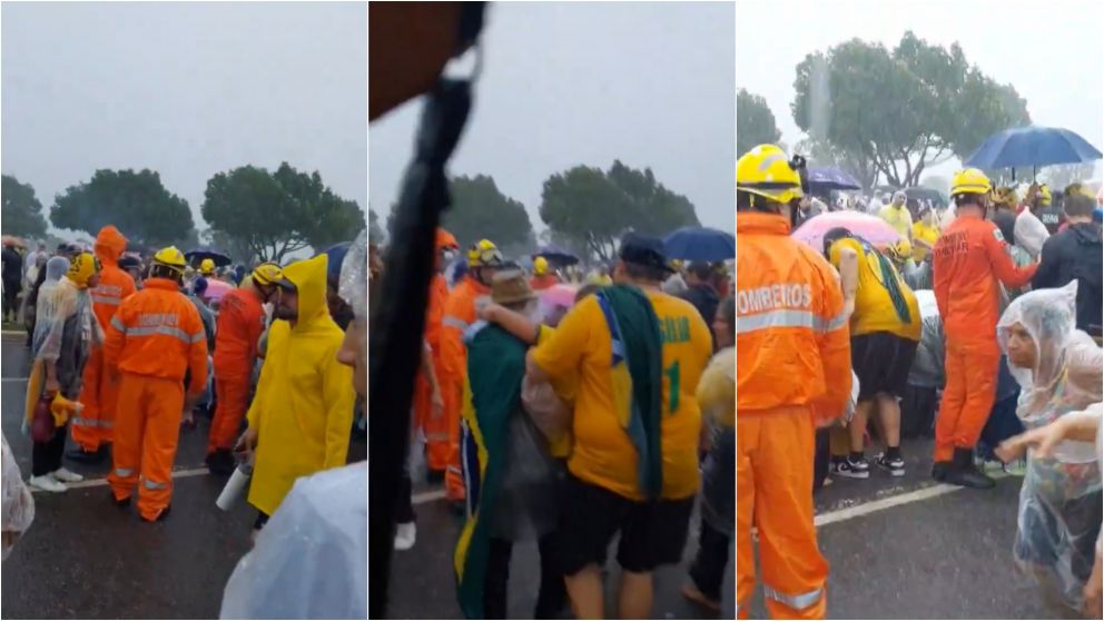 Así trasladaron a los heridos en Brasil.