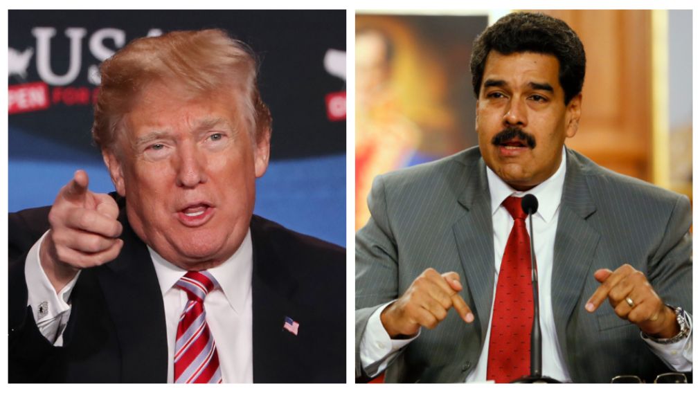 Trump y Maduro, cada uno muy firme en su posición.