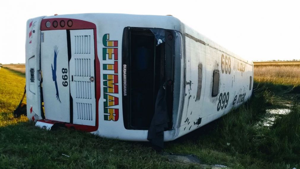 El vehículo siniestrado, a la vera de la ruta.