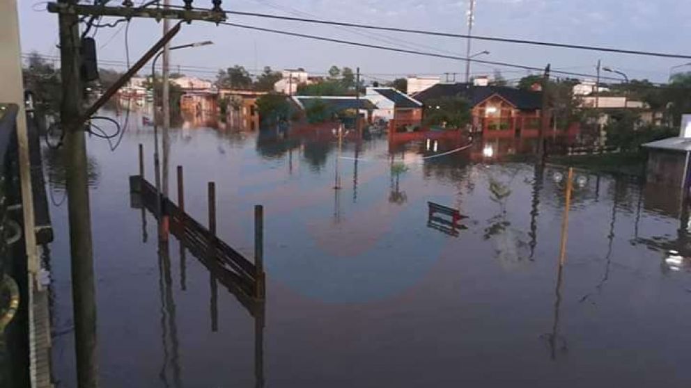 Villa Minetti, con el 90 por ciento del pueblo inundado.