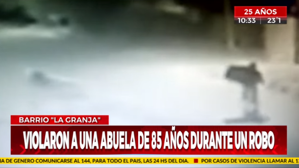 Las cámaras captaron el momento en que el hombre se fuga con el plasma de la abuelita (Captura de TV).
