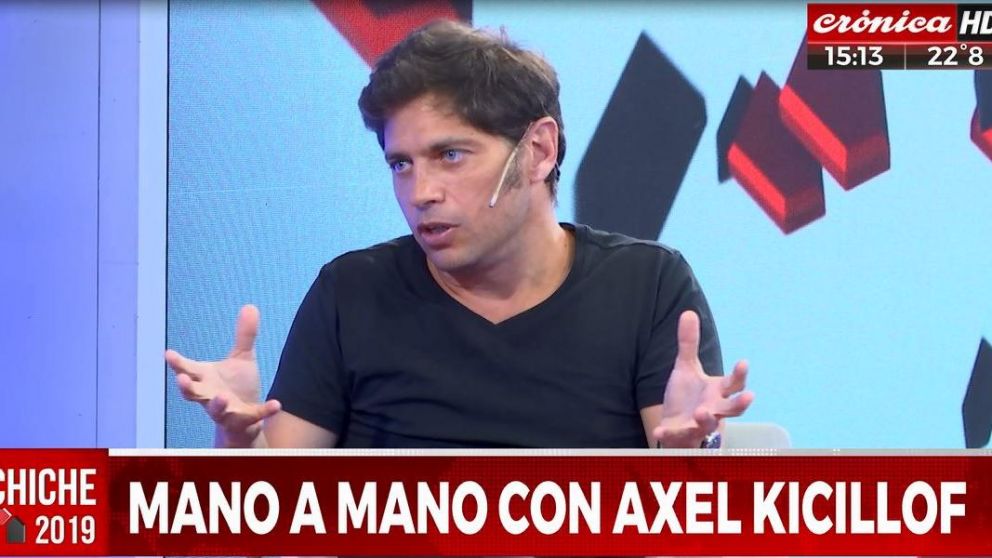 Kicillof en los estudios de Crónica HD. (Captura)