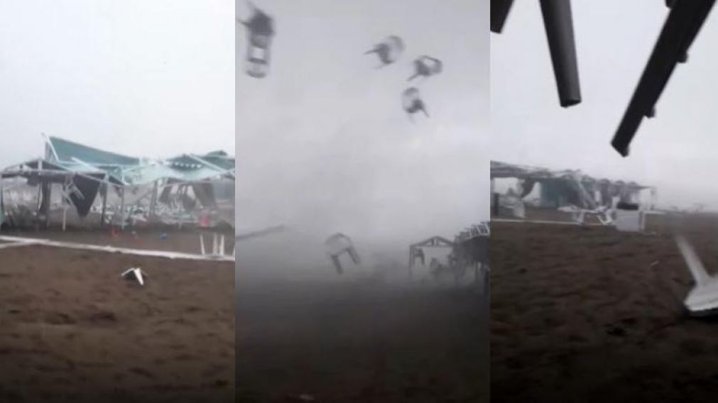 Violento tornado azot� Pinamar: volaron sillas, mesas y carpas