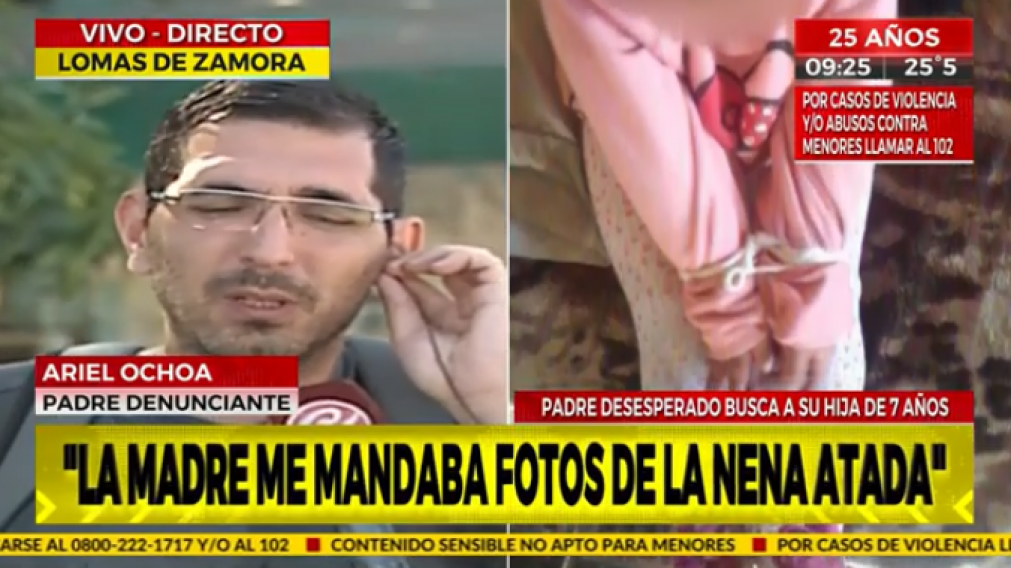 El padre está desesperado por encontrar a su hija (Captura de TV).