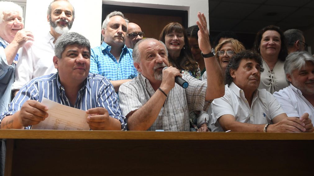 Efusivo discurso de Hugo Yasky, titular de la CTA (Paredes/Crónica).