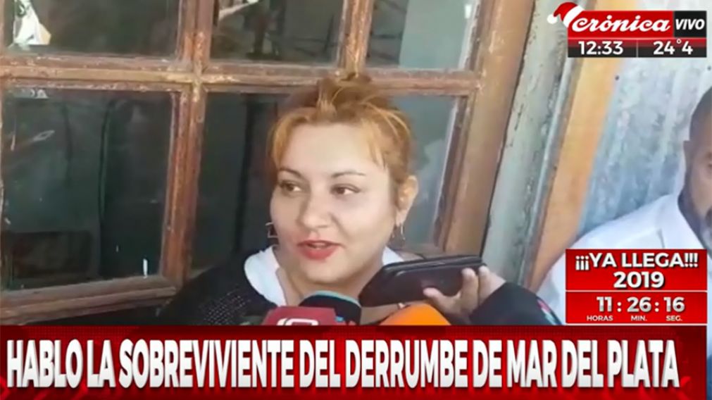 Romina Zanón se salvó de morir en el derrumbe y así reveló los detalles. (Captura de TV)