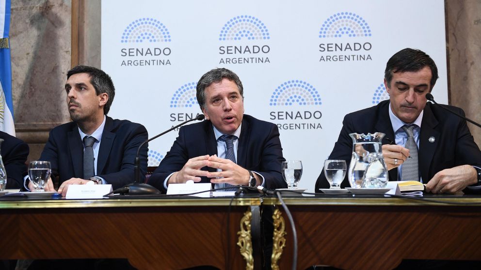 Nicolás Dujovne, durante su presentación en el Senado para hablar del Presupuesto 2019 (Senado).