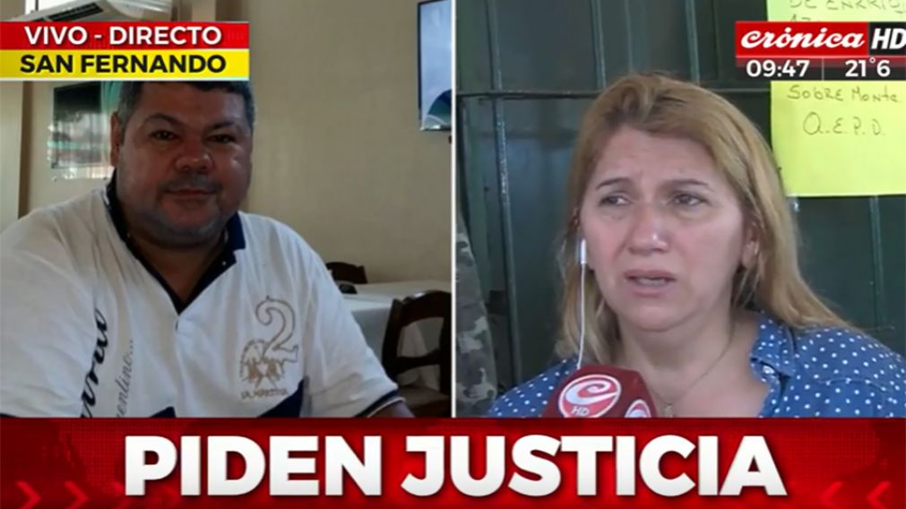 A la izquierda, el comerciante asesinado y a la derecha su esposa brindando detalles del crimen. (Captura de TV)