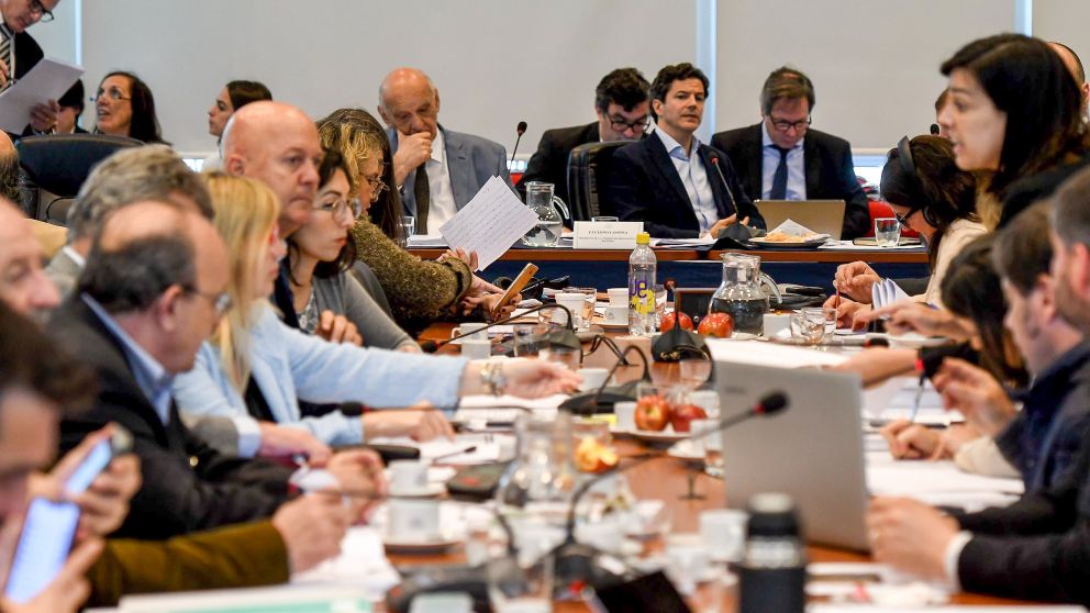 Tensa reunión de la comisión bicameral, que incluyó fuertes cruces y algunos insultos.