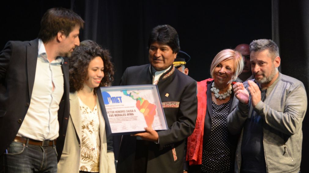 El presidente de Bolivia recbió el doctorado Honoris Causa. (Crónica/Nersesian)